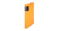 Box na spisy A4 s gumou průsvitný Opaline - hřbet 3 cm / oranžová