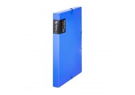 Box na spisy A4 s gumou průsvitný Opaline - hřbet 3 cm / modrá