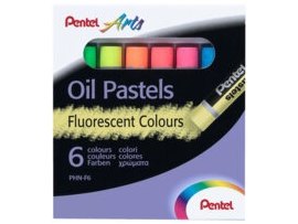 Olejové pastely Pentel - 6 barev / fluorescenční