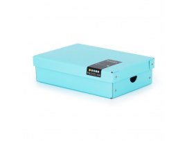 Krabice úložná lamino PASTELINI - modrá / 35,5 x 24 x 9 cm