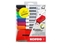 Popisovač Kores K-Marker Wihteboard - sada 6 ks + mazací houba / kulatý hrot