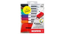 Popisovač Kores K-Marker Wihteboard - sada 6 ks + mazací houba / kulatý hrot