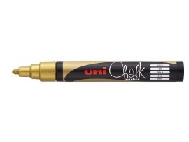 Popisovač křídový UNI Chalk Marker PWE-5M - zlatá
