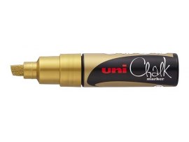 Popisovač křídový UNI Chalk Marker PWE-8K / zlatá Popisovač křídový UNI Chalk Marker PWE-8K / zlatá