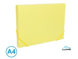 Box na spisy s gumou A4 - pastelová žlutá