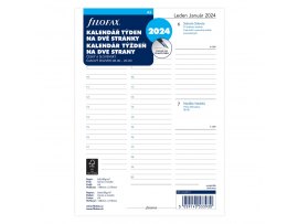 Náhradní vložka do diářů Filofax - kalendář A5 týdenní / 2 strany