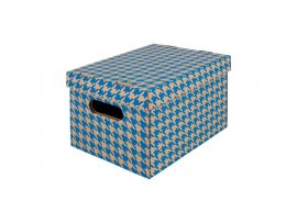 Krabice Emba úložná s víkem - modrá / A4 / 30 x 22,5 x 20 cm