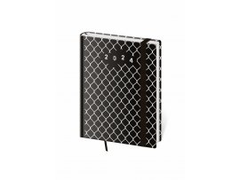 Diář VARIO - B6 týdenní / Wire s gumičkou černo-bílý Diář VARIO - B6 týdenní / Wire s gumičkou černo-bílý