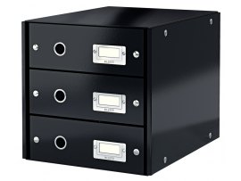 Zásuvkový box Leitz Click & Store - 3 zásuvky / černá