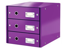 Zásuvkový box Leitz Click & Store - 3 zásuvky / fialová