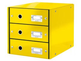 Zásuvkový box Leitz Click & Store - 3 zásuvky / žlutá