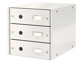 Zásuvkový box Leitz Click & Store - 3 zásuvky / bílá