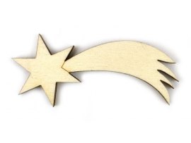 Dřevěný výřez - kometa / 5,5cm Dřevěný výřez - kometa / 5,5cm
