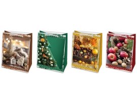 Vánoční taška L - mix motivů 23 x 32 cm