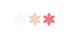 Vánoční dřevěná dekorace - mix vločka / 12 ks / 3 cm