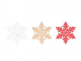 Vánoční dřevěná dekorace - mix vločka / 12 ks / 3 cm Vánoční dřevěná dekorace - mix vločka / 12 ks / 3 cm