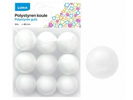 Polystyrenová koule - 4 cm / 9 ks