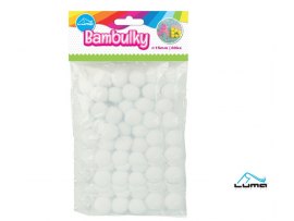 Bambulky bílé - 15 mm /60 ks Bambulky bílé - 15 mm /60 ks