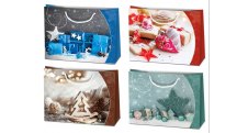 Vánoční papírová taška HL - mix motivů 38 x 29 cm