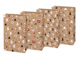 Vánoční sáček KRAFT 2 - mix motivů 15 x 27 cm Vánoční sáček KRAFT 2 - mix motivů 15 x 27 cm