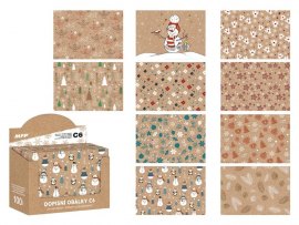 Vánoční obálka C6 - mix KRAFT Vánoční obálka C6 - mix KRAFT