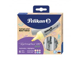 Zvýrazňovač Pelikan EKO 490 - sada 6 ks / pastelové barvy