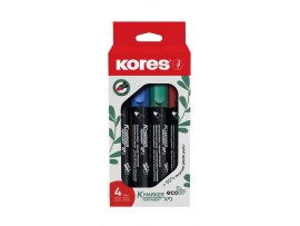 Popisovač Kores K-marker Permanent ECO - sada 4 ks / kulatý hrot Popisovač Kores K-marker Permanent ECO - sada 4 ks / kulatý hrot