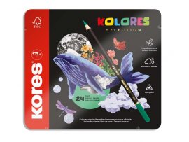 Pastelky Kores Kolores plechový box trojhranné / 24 barev Pastelky Kores Kolores plechový box trojhranné / 24 barev
