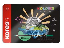 Pastelky Kores Kolores plechový box trojhranné / 50 barev Pastelky Kores Kolores plechový box trojhranné / 50 barev