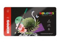 Pastelky Kores Kolores plechový box trojhranné / 72 barev