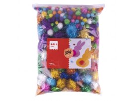 Kuličky POM-POM APLI JUMBO se třpytkami /mix velikostí / 400 ks Kuličky POM-POM APLI JUMBO se třpytkami /mix velikostí / 400 ks