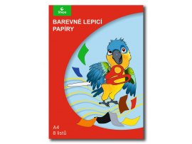 Barevné papíry A4 - lepicí 8 listů