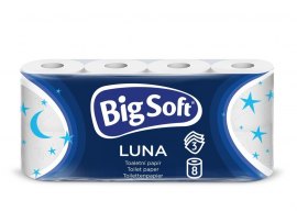 Papír toaletní Big Soft Luna 3-vrstvý / 8 ks Papír toaletní Big Soft Luna 3-vrstvý / 8 ks
