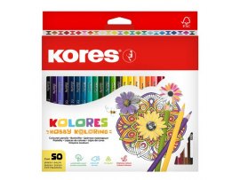 Pastelky Kores Mandalas trojhranné / 50 barev