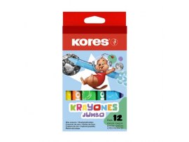 Voskové pastelky trojhranné Kores Kraynones - 12 barev / Jumbo