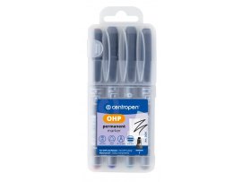 Popisovač Centropen Permanent OHP 2637 / sada 4 ks
