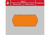 Etikety do etiketovacích kleští - 26 x 12 mm Contact / oranžová