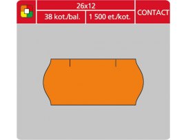 Etikety do etiketovacích kleští - 26 x 12 mm Contact / oranžová