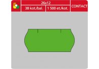 Etikety do etiketovacích kleští - 26 x 12 mm Contact / zelená