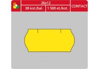 Etikety do etiketovacích kleští - 26 x 12 mm Contact / žlutá