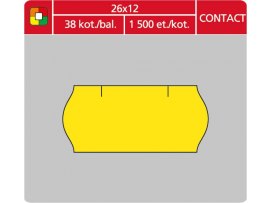 Etikety do etiketovacích kleští - 26 x 12 mm Contact / žlutá