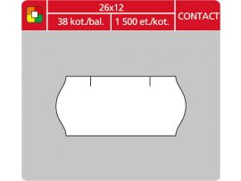 Etikety do etiketovacích kleští - 26 x 12 mm Contact / bílá