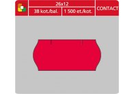Etikety do etiketovacích kleští - 26 x 12 mm Contact / červená