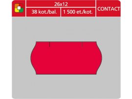 Etikety do etiketovacích kleští - 26 x 12 mm Contact / červená