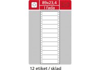 Tabelační etikety s vodící drážkou - 89 x 23,4 mm jednořadé 6000 etiket / 500 skladů