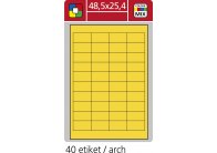 Print etikety A4 pro laserový a inkoustový tisk - 48,5 x 25,4 mm (40 etiket / arch) žlutá