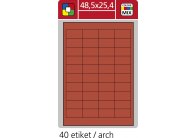Print etikety A4 pro laserový a inkoustový tisk - 48,5 x 25,4 mm (40 etiket / arch) červená