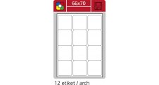 Print etikety A4 pro laserový a inkoustový tisk - 66 x 70 mm (12 etiket / arch)