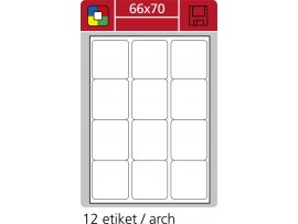 Print etikety A4 pro laserový a inkoustový tisk - 66 x 70 mm (12 etiket / arch)