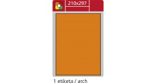 Print etikety A4 pro laserový tisk - fluorescentní - 210 x 297 mm (1 etiketa / arch) fluorescentní oranžová